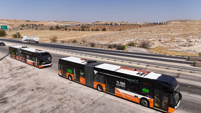 Gaziantep'in elektrikli otobüsleri şehre giriş yaptı